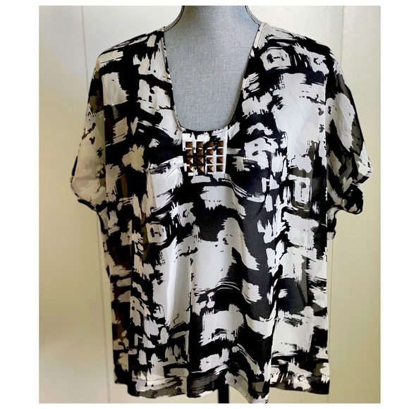 Collective Concepts Tops - COLLECTIVE CONCEPTS SHEER TOP